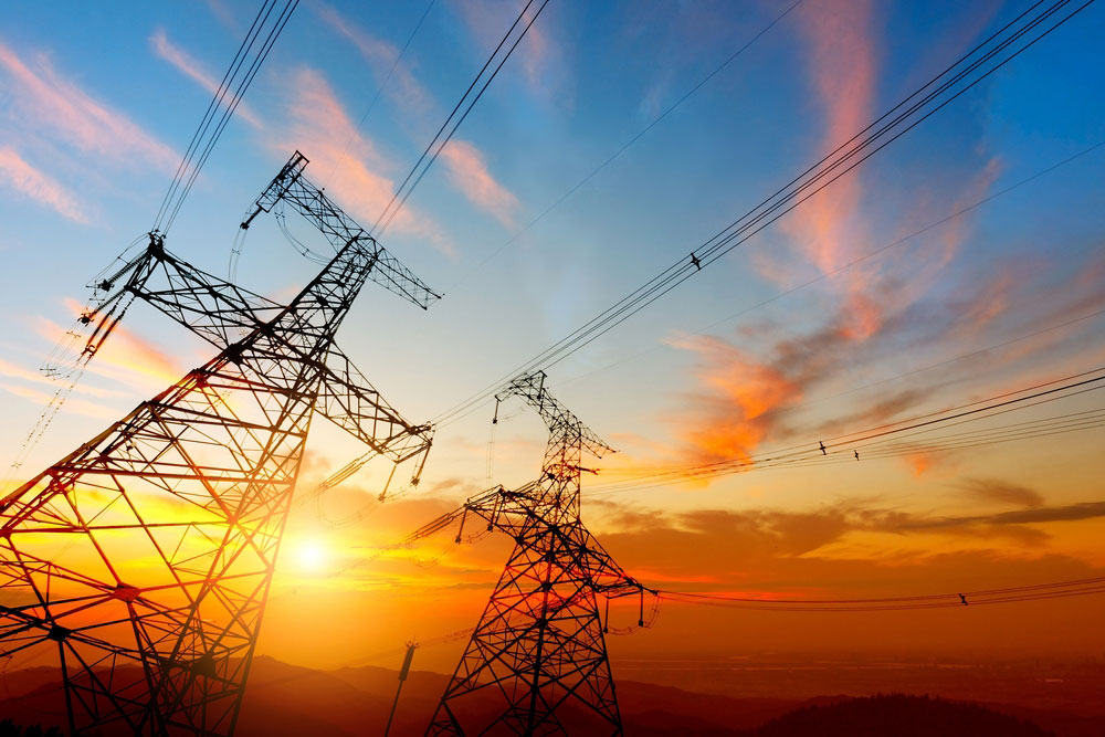 powerlines at sunset